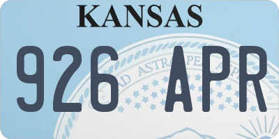 KS license plate 926APR