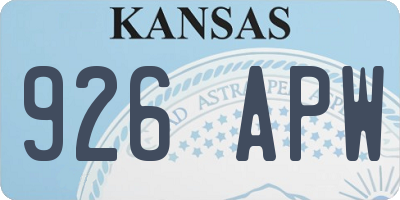 KS license plate 926APW
