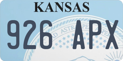 KS license plate 926APX