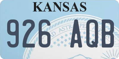KS license plate 926AQB
