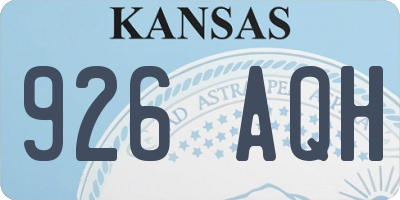 KS license plate 926AQH