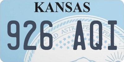 KS license plate 926AQI