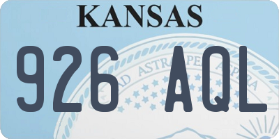 KS license plate 926AQL