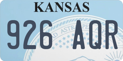 KS license plate 926AQR
