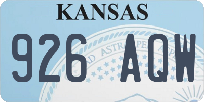 KS license plate 926AQW