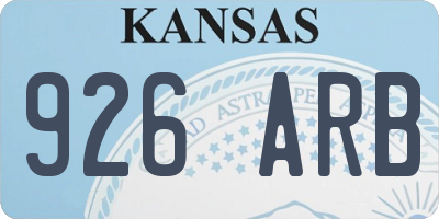 KS license plate 926ARB
