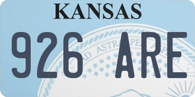 KS license plate 926ARE