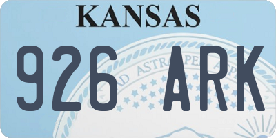 KS license plate 926ARK