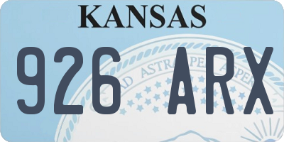 KS license plate 926ARX