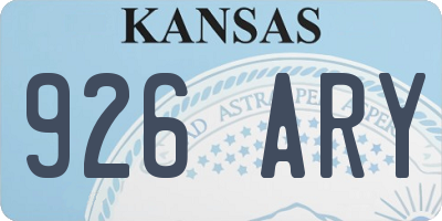 KS license plate 926ARY