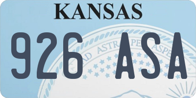 KS license plate 926ASA