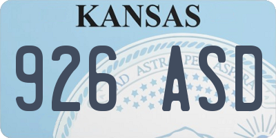 KS license plate 926ASD