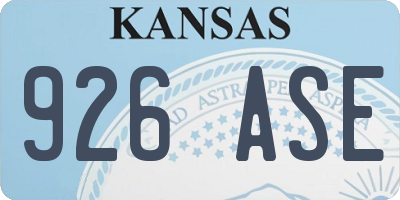 KS license plate 926ASE