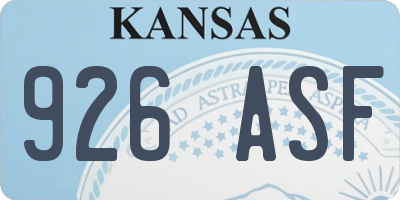 KS license plate 926ASF