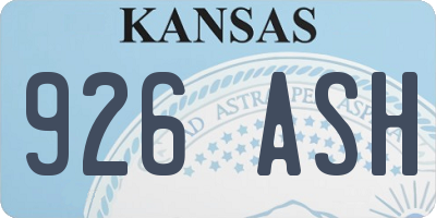 KS license plate 926ASH