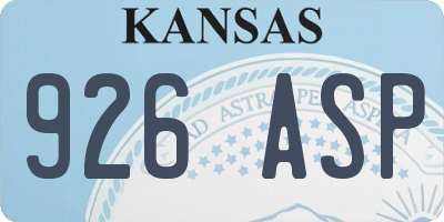 KS license plate 926ASP