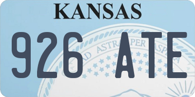KS license plate 926ATE