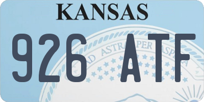 KS license plate 926ATF