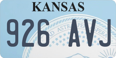 KS license plate 926AVJ