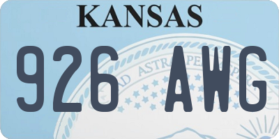 KS license plate 926AWG