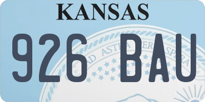 KS license plate 926BAU