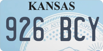 KS license plate 926BCY