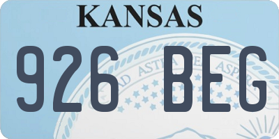 KS license plate 926BEG
