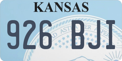 KS license plate 926BJI