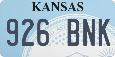KS license plate 926BNK