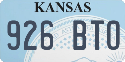 KS license plate 926BTO