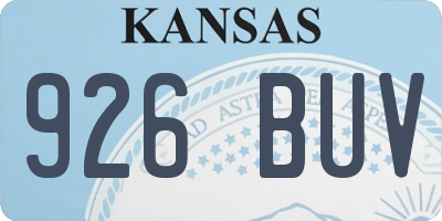 KS license plate 926BUV