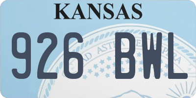 KS license plate 926BWL
