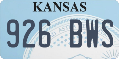 KS license plate 926BWS