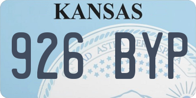 KS license plate 926BYP
