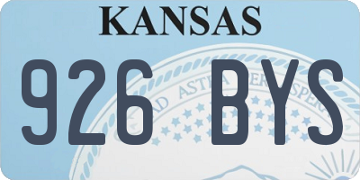 KS license plate 926BYS