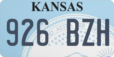 KS license plate 926BZH