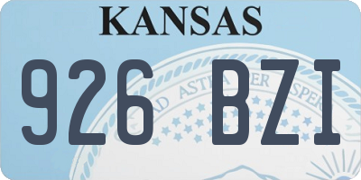 KS license plate 926BZI