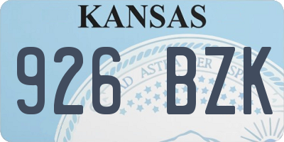 KS license plate 926BZK