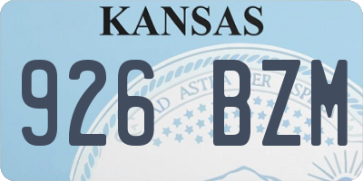 KS license plate 926BZM