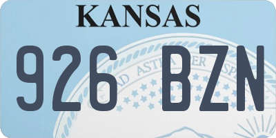 KS license plate 926BZN