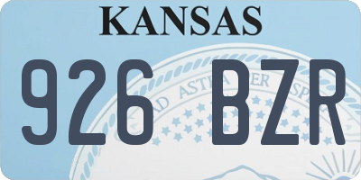 KS license plate 926BZR