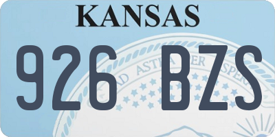 KS license plate 926BZS