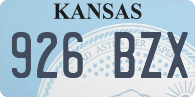 KS license plate 926BZX