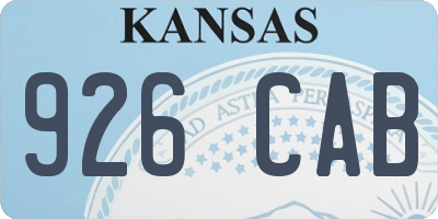 KS license plate 926CAB