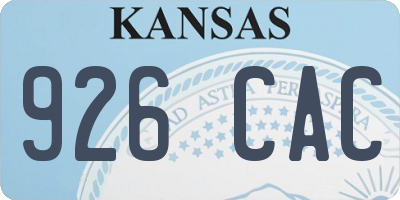 KS license plate 926CAC