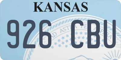 KS license plate 926CBU