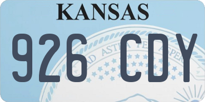 KS license plate 926CDY