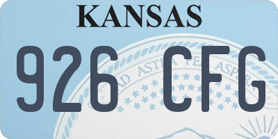 KS license plate 926CFG