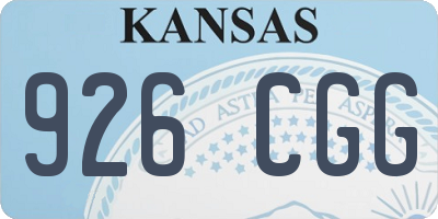 KS license plate 926CGG
