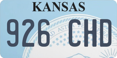 KS license plate 926CHD